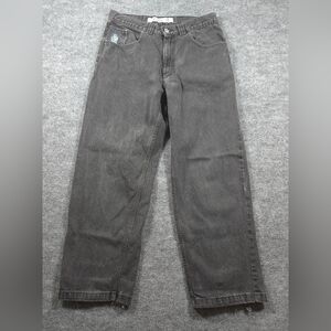 Polar Skate Co 93 Denim Washed Black Baggy Skate Jeans Men's Size 32x30 Distress